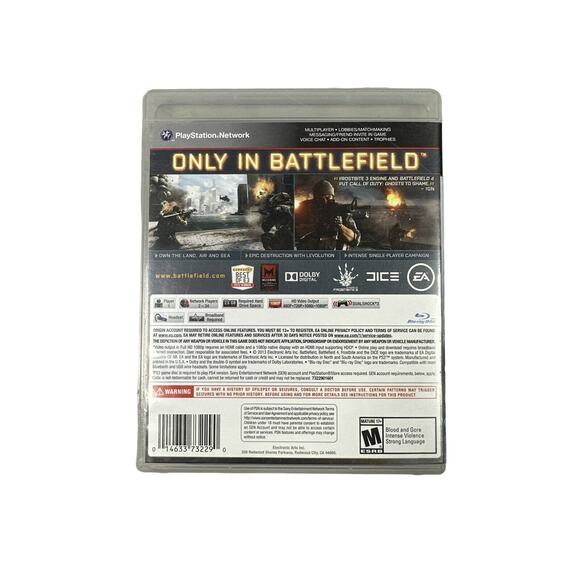 Battlefield 4 (Sony PlayStation 3, 2013) Authentic, CIB, Tested - Picture 4 of 4